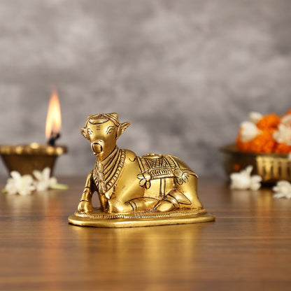 Brass Superfine Nandi Bull Idol | 4.5 inch