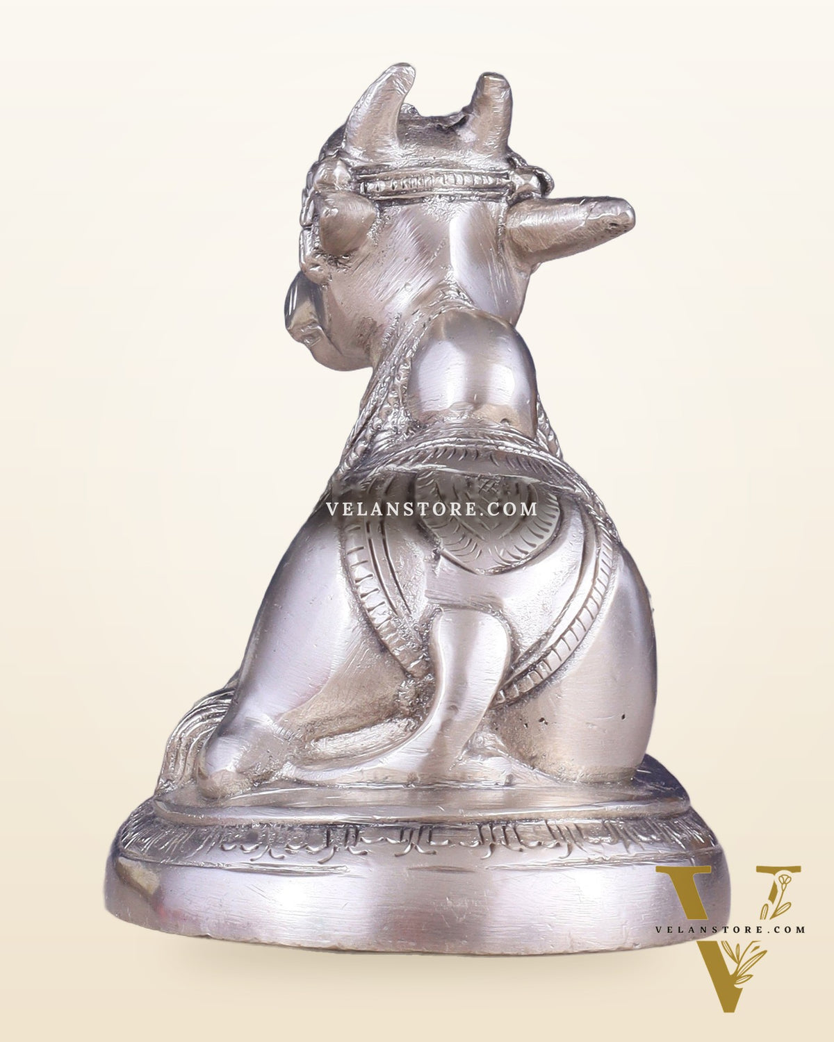 Brass Superfine Nandi Bull Idol | 5.5 inch silver plated