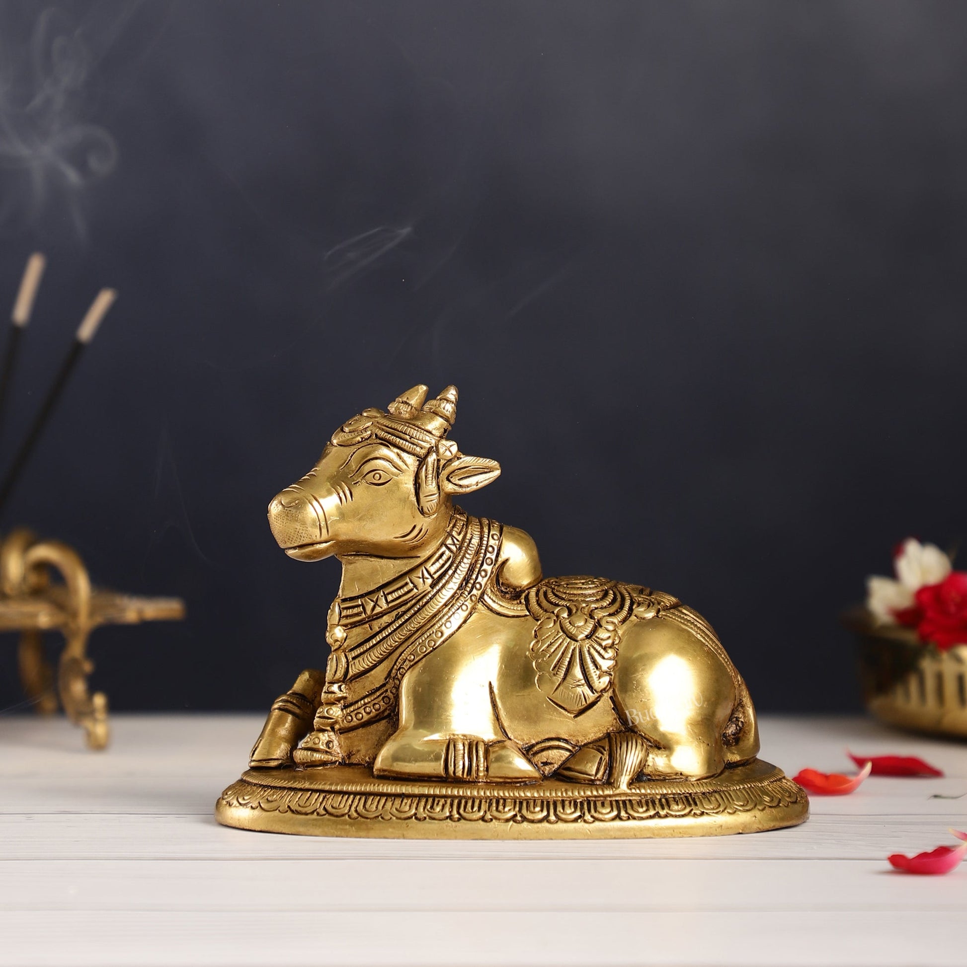 Brass Superfine Nandi Bull Idol | 5.5 inch