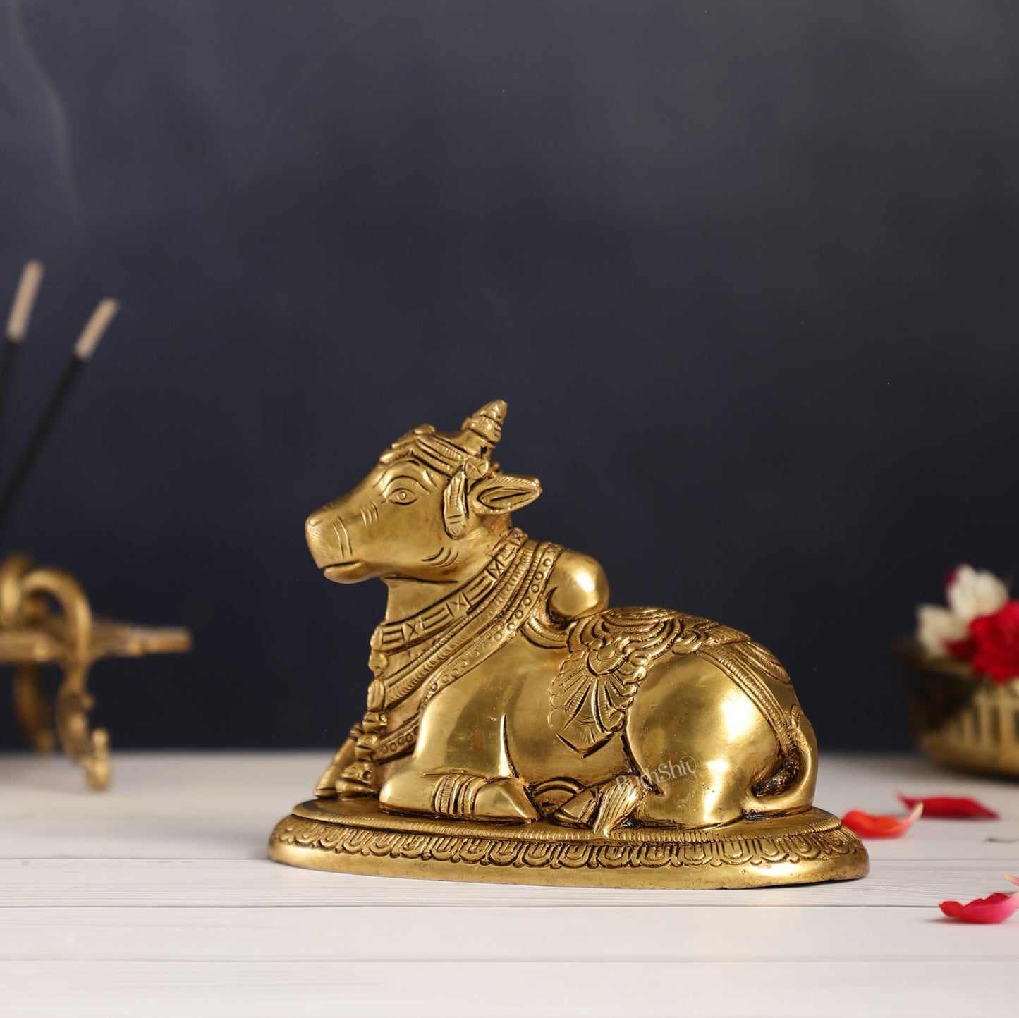 Brass Superfine Nandi Bull Idol | 5.5 inch