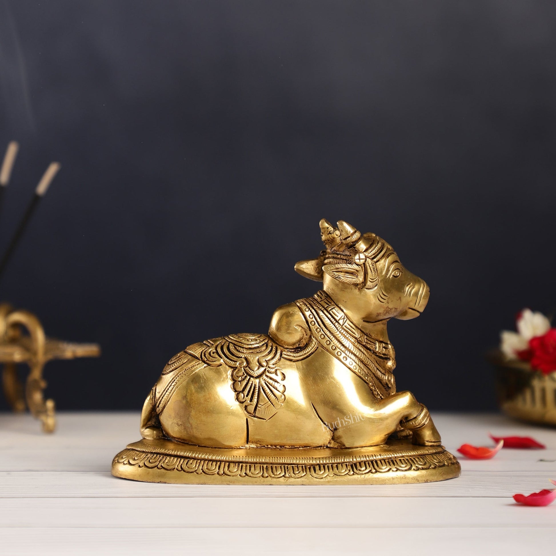 Brass Superfine Nandi Bull Idol | 5.5 inch