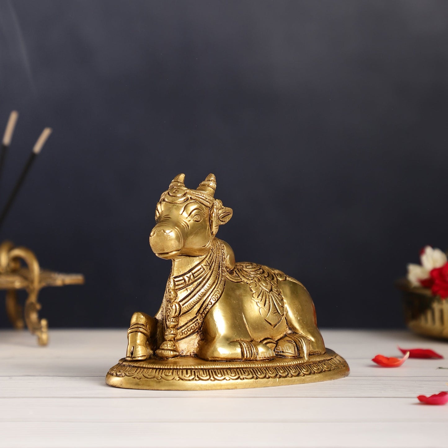 Brass Superfine Nandi Bull Idol | 5.5 inch