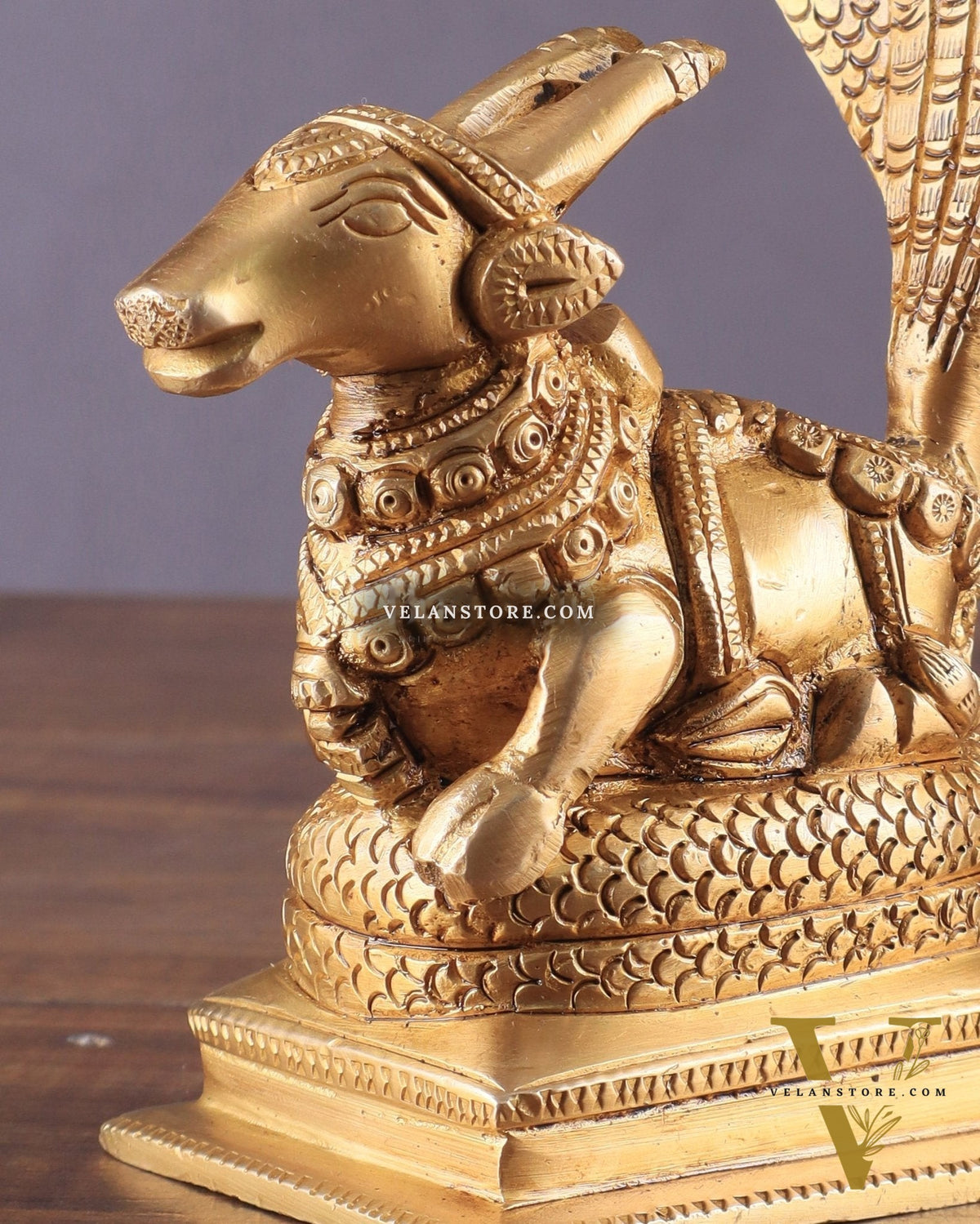 Brass Superfine Nandi with Vasuki Naag Idol 6"