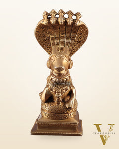 Brass Superfine Nandi with Vasuki Naag Idol 6"