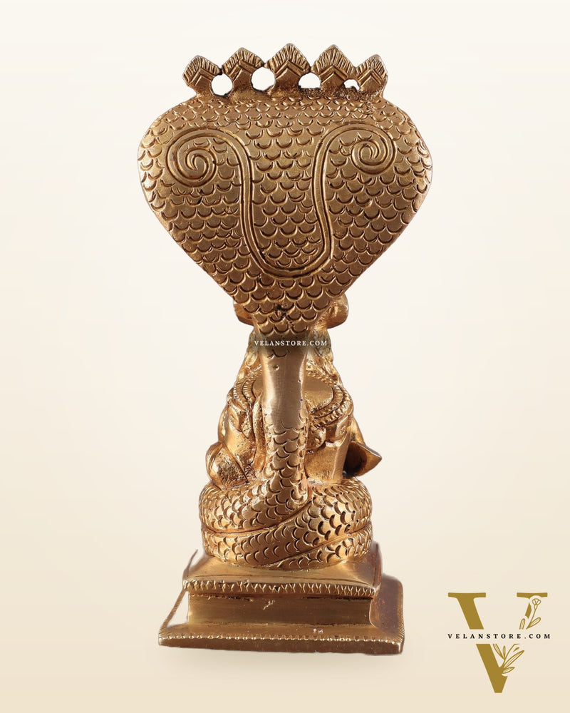 Brass Superfine Nandi with Vasuki Naag Idol 6"