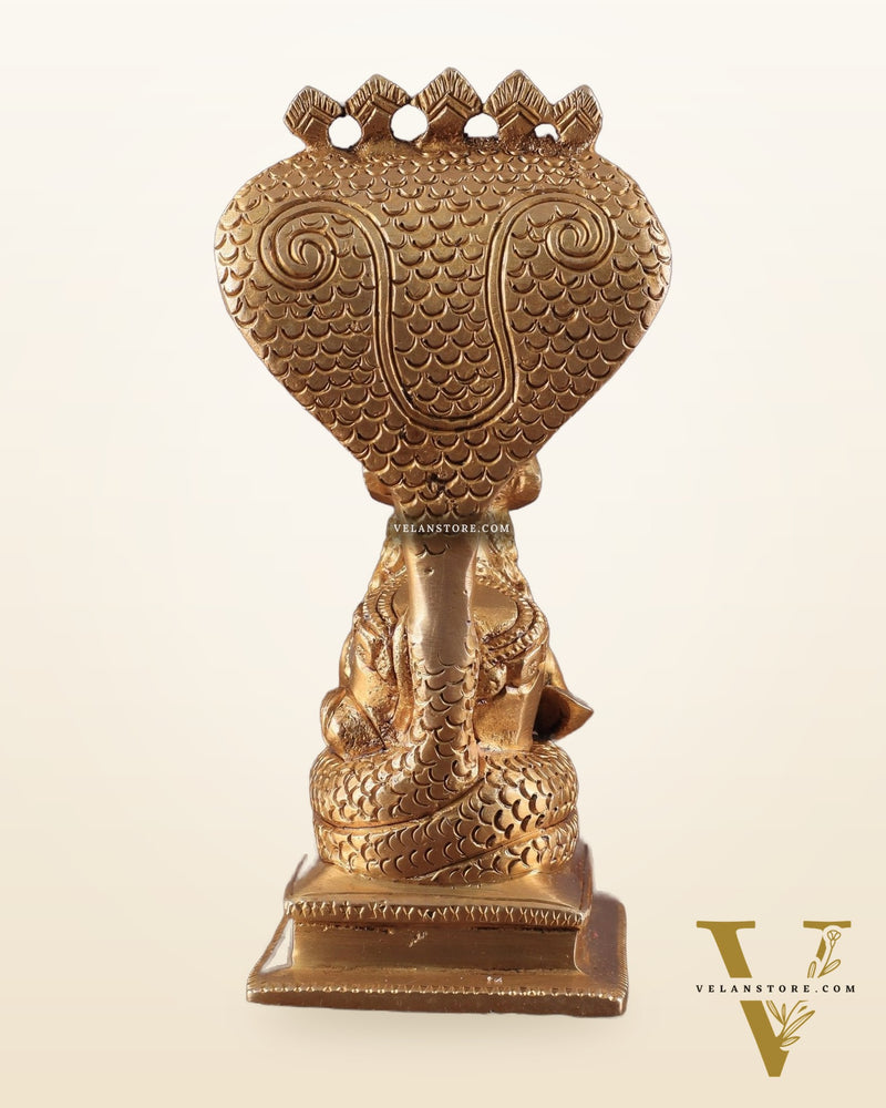 Brass Superfine Nandi with Vasuki Naag Idol 6"