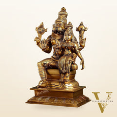 Brass Superfine Narasimha Lakshmi Statue 15"