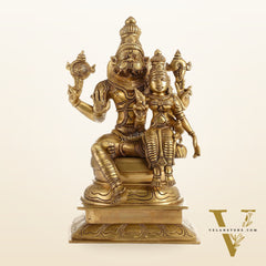 Brass Superfine Narasimha Lakshmi Statue 15"