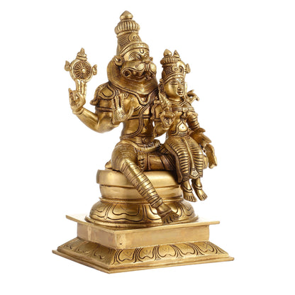 Brass Superfine Narasimha Lakshmi Statue 15"