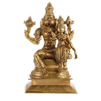 Brass Superfine Narasimha Lakshmi Statue 15"