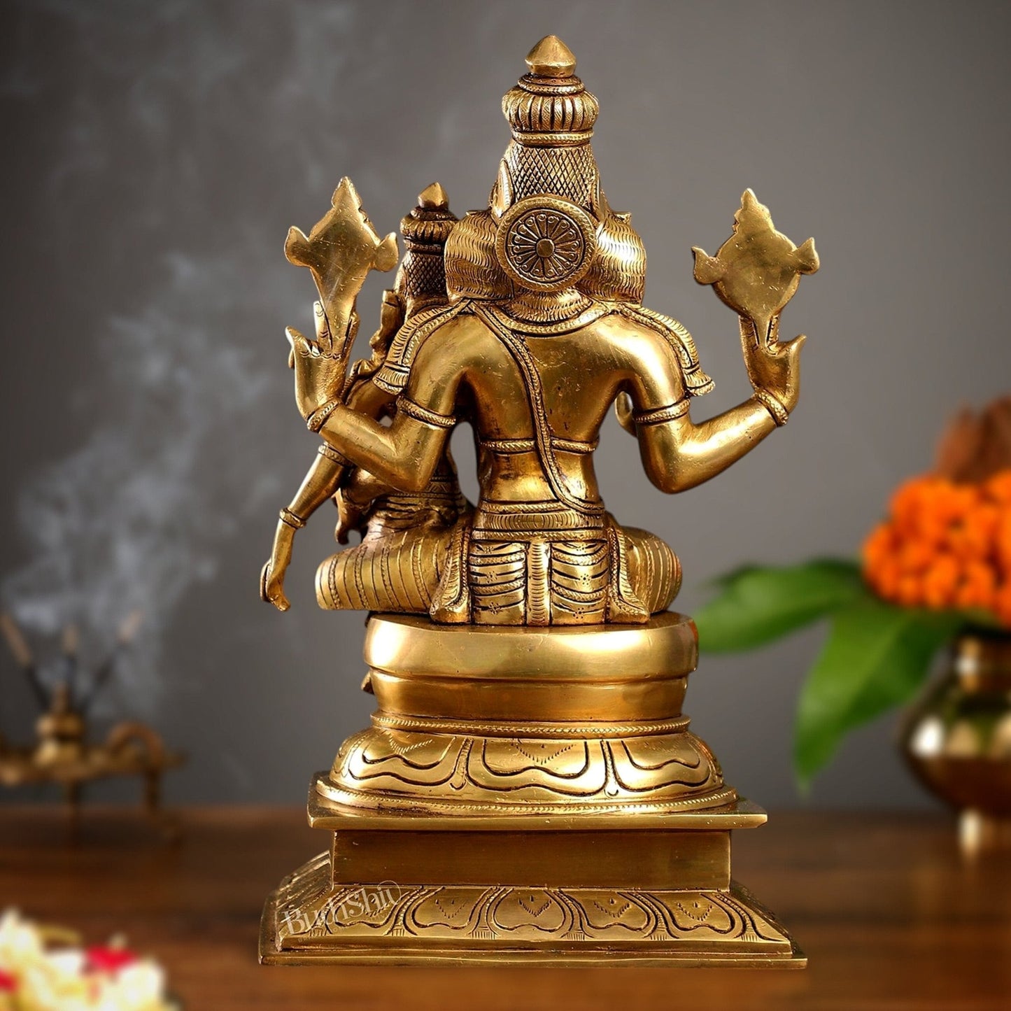 Brass Superfine Narasimha Lakshmi Statue 15"