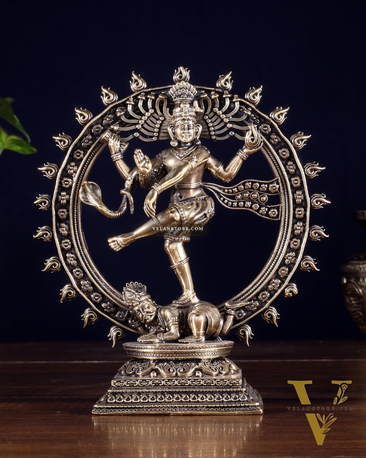 Brass Superfine Nataraja – Dancing Shiva with Intricate Carvings 6 inch
