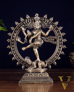 Brass Superfine Nataraja – Dancing Shiva with Intricate Carvings 6 inch