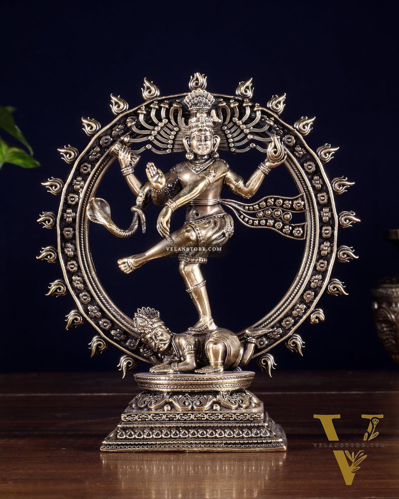 Brass Superfine Nataraja – Dancing Shiva with Intricate Carvings 6 inch