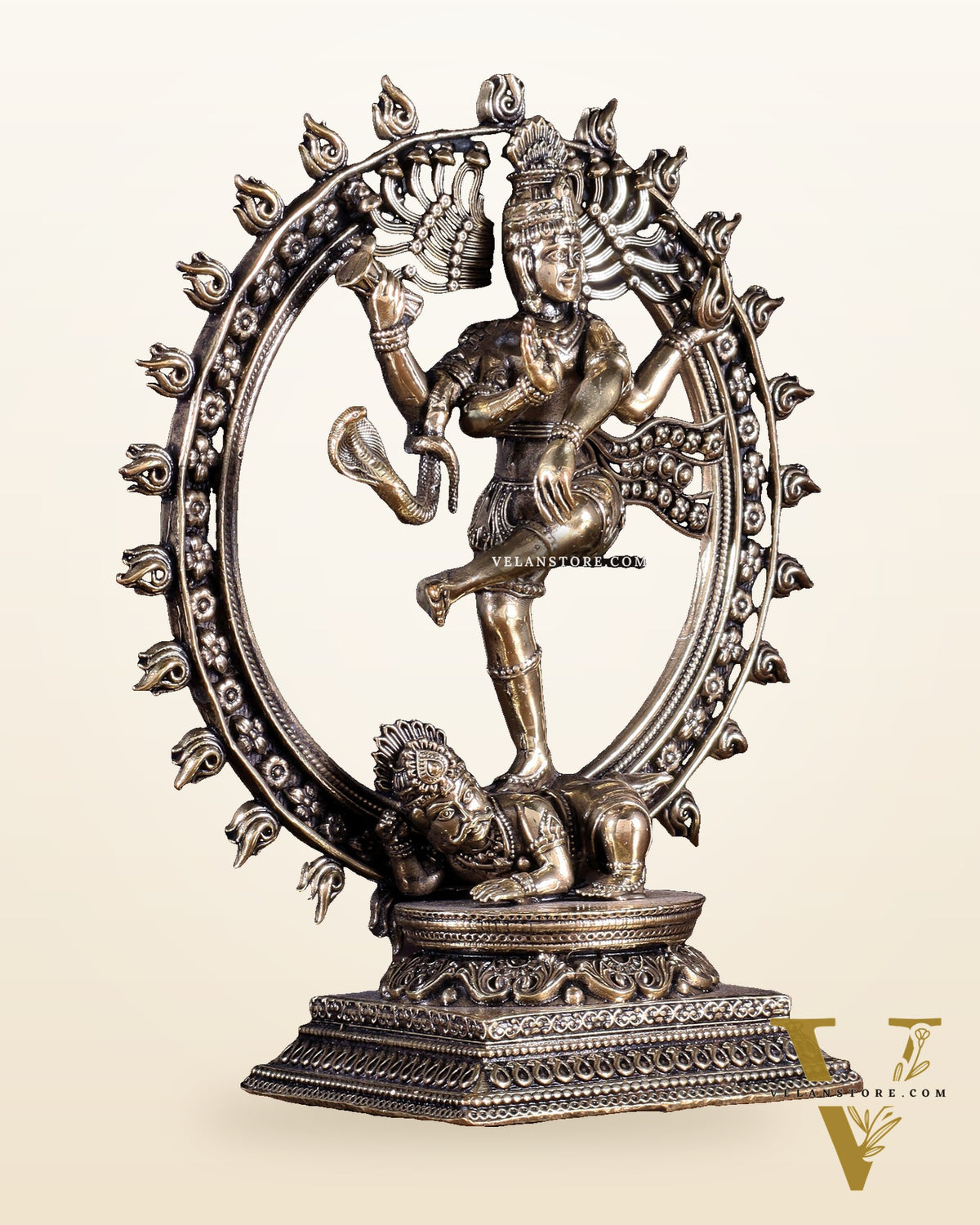 Brass Superfine Nataraja – Dancing Shiva with Intricate Carvings 6 inch