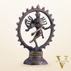 Brass Superfine Nataraja Idol - 7.5 Inch antique brown tone