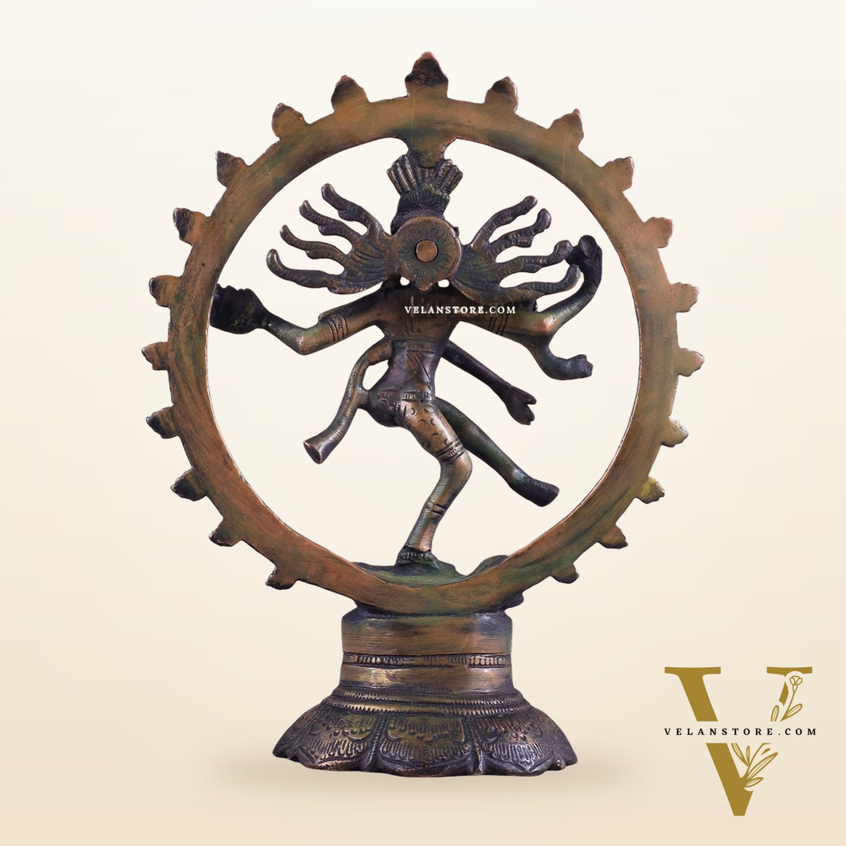Brass Superfine Nataraja Idol - 7.5 Inch antique brown tone