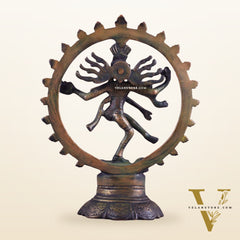 Brass Superfine Nataraja Idol - 7.5 Inch antique brown tone