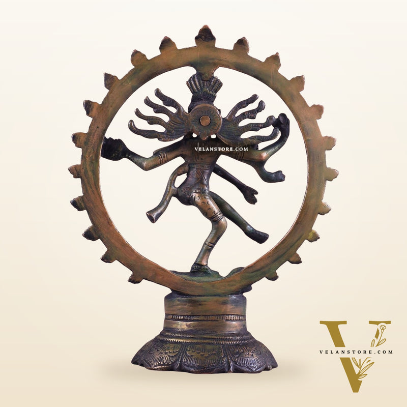 Brass Superfine Nataraja Idol - 7.5 Inch antique brown tone