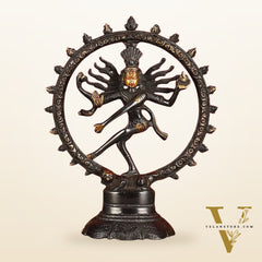 Brass Superfine Nataraja Idol - 7.5 Inch black