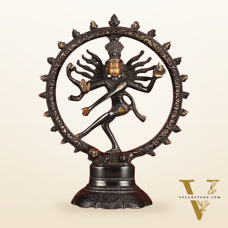 Brass Superfine Nataraja Idol - 7.5 Inch black