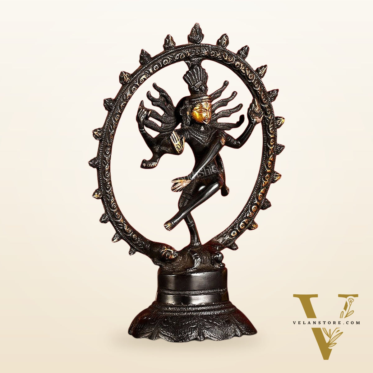 Brass Superfine Nataraja Idol - 7.5 Inch black
