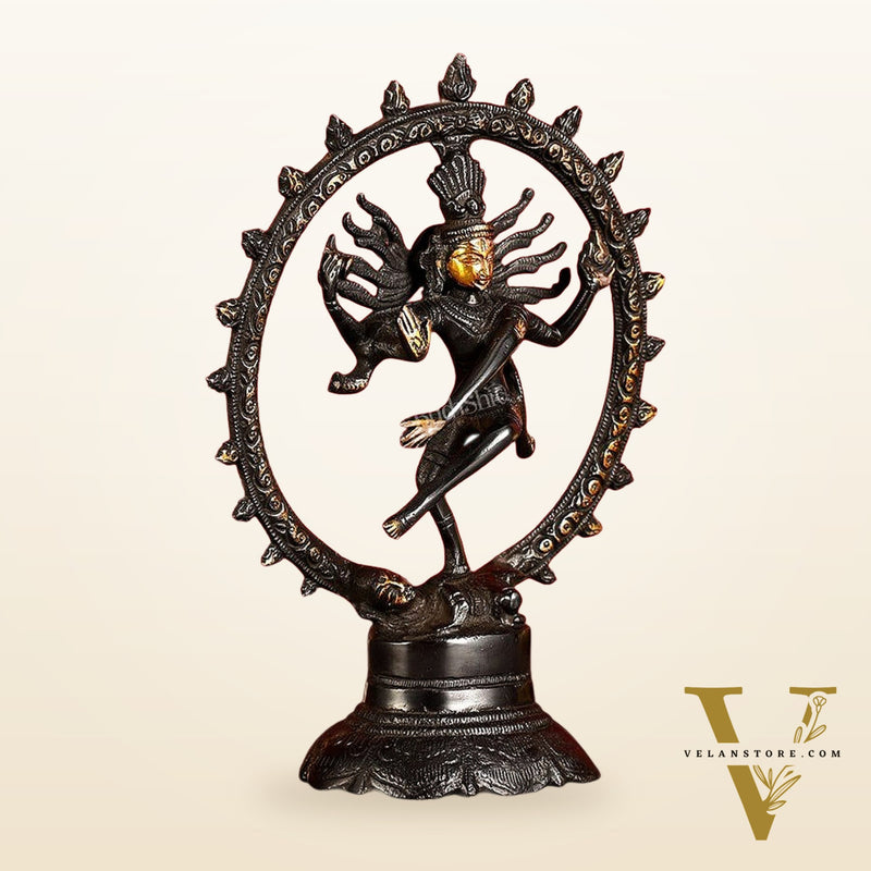 Brass Superfine Nataraja Idol - 7.5 Inch black