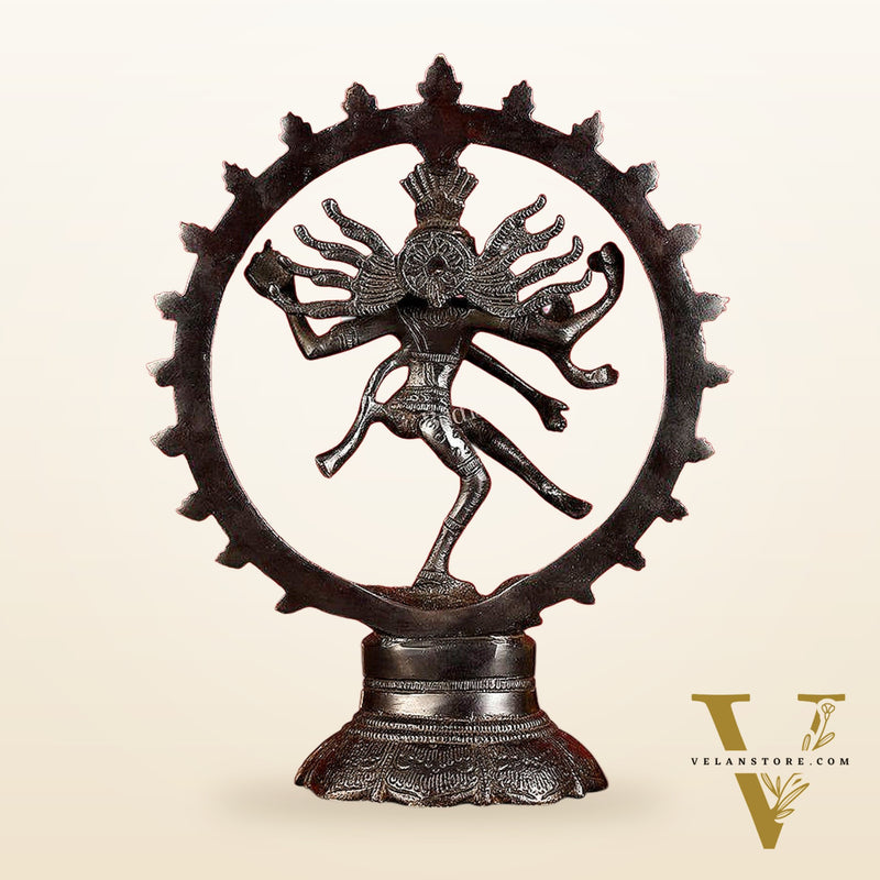 Brass Superfine Nataraja Idol - 7.5 Inch black