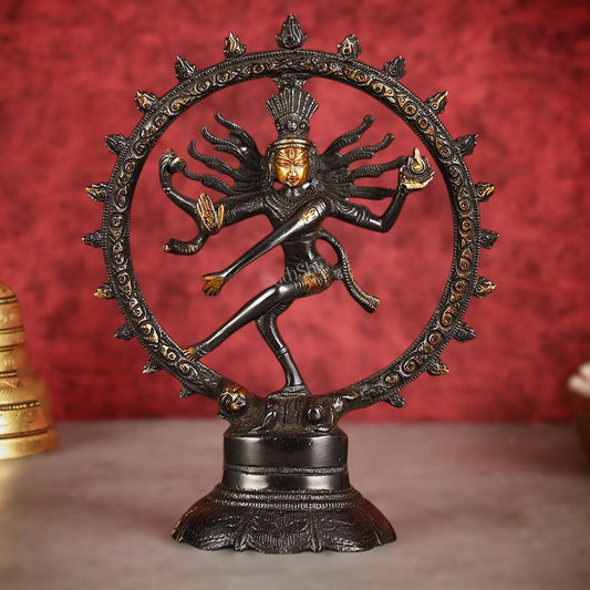 Brass Superfine Nataraja Idol - 7.5 Inch black