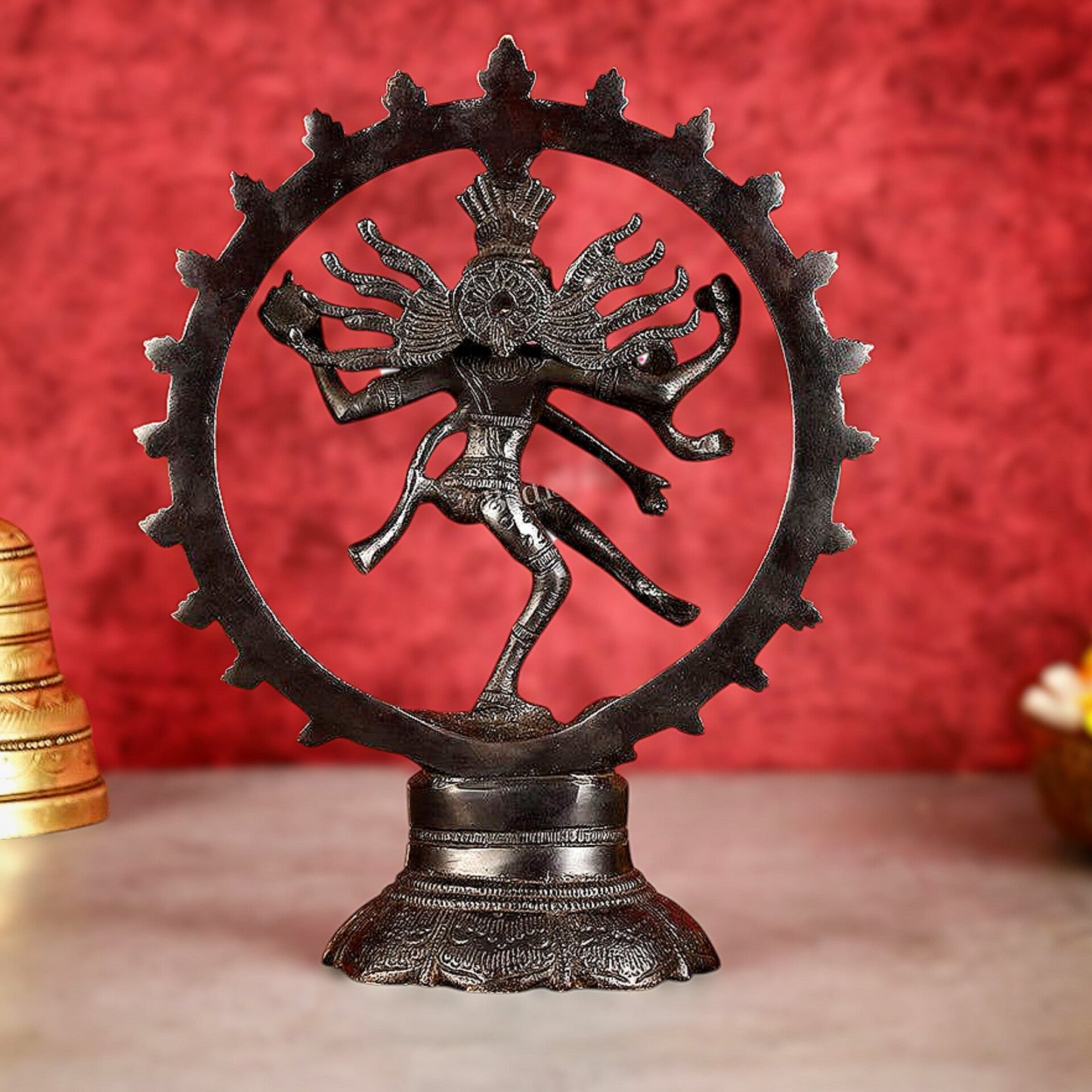 Brass Superfine Nataraja Idol - 7.5 Inch black