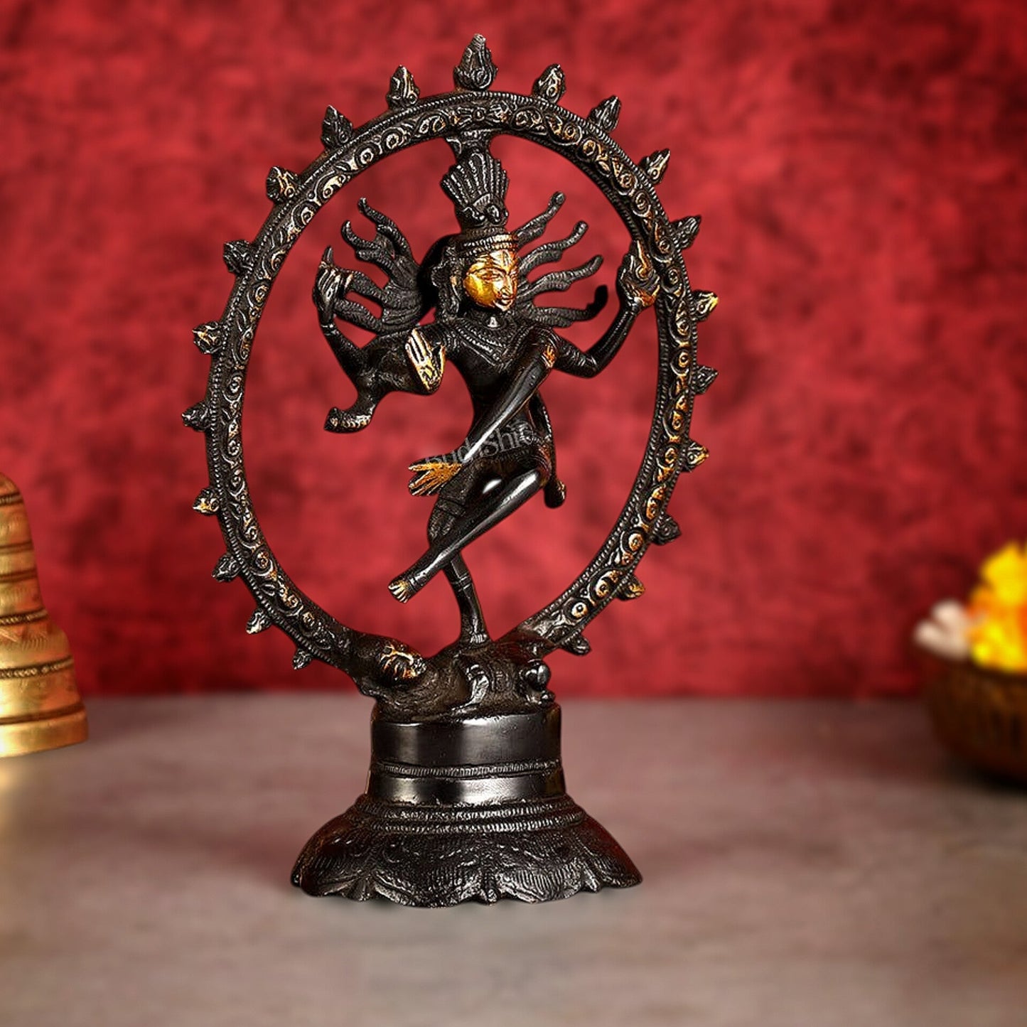 Brass Superfine Nataraja Idol - 7.5 Inch black