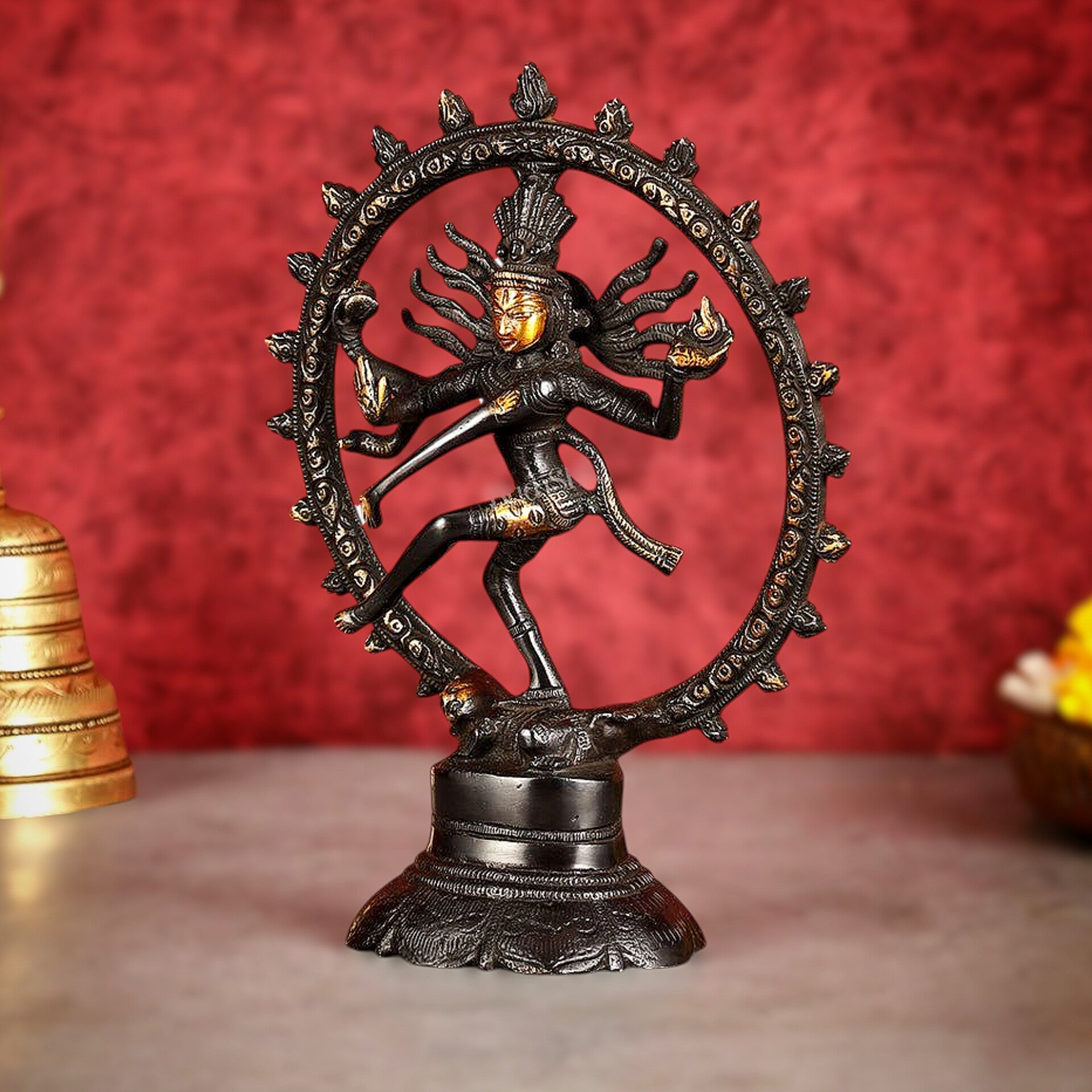 Brass Superfine Nataraja Idol - 7.5 Inch black