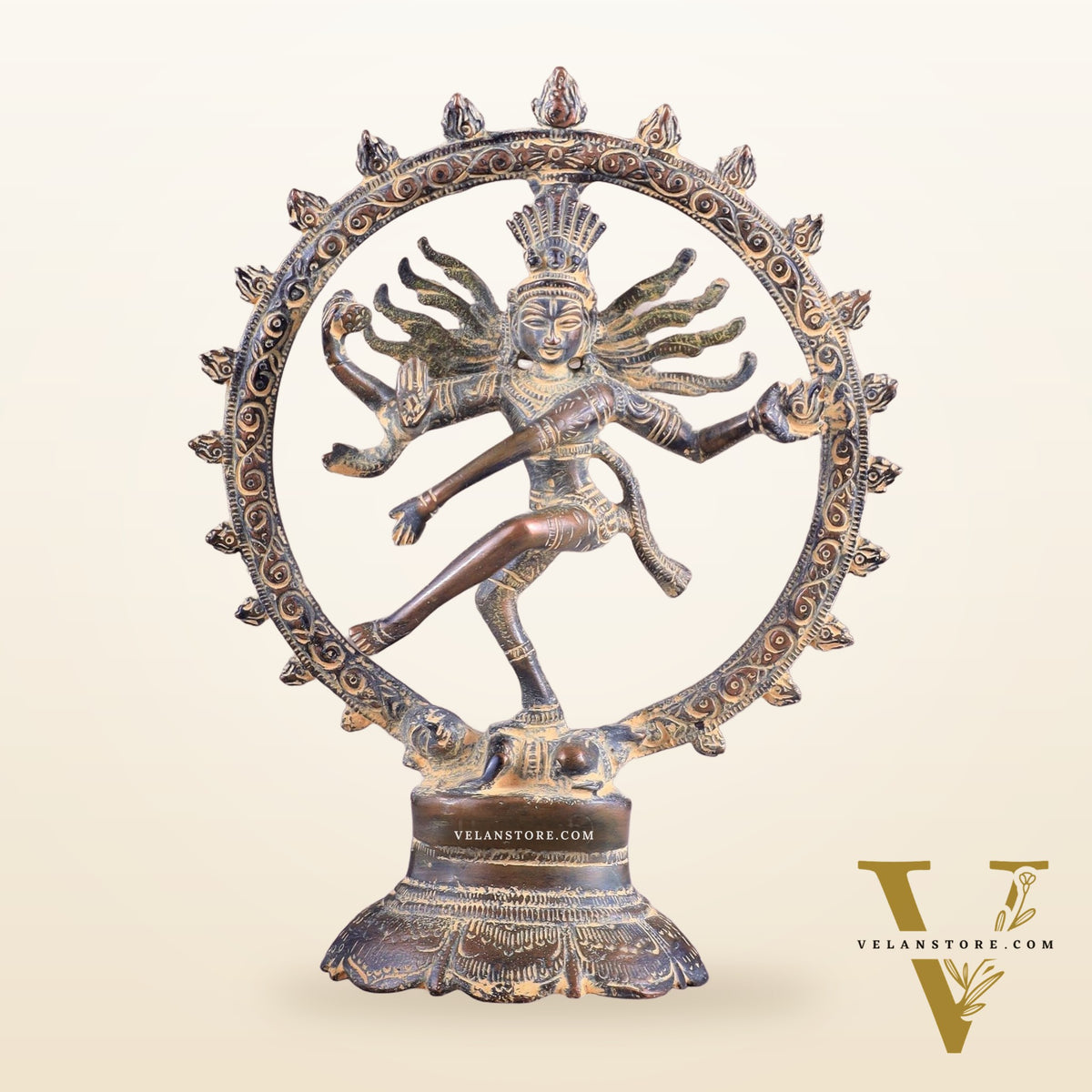 Brass Superfine Nataraja Idol - 7.5 Inch grey sand tone
