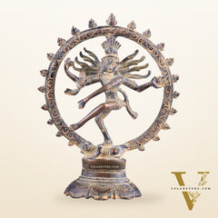 Brass Superfine Nataraja Idol - 7.5 Inch grey sand tone