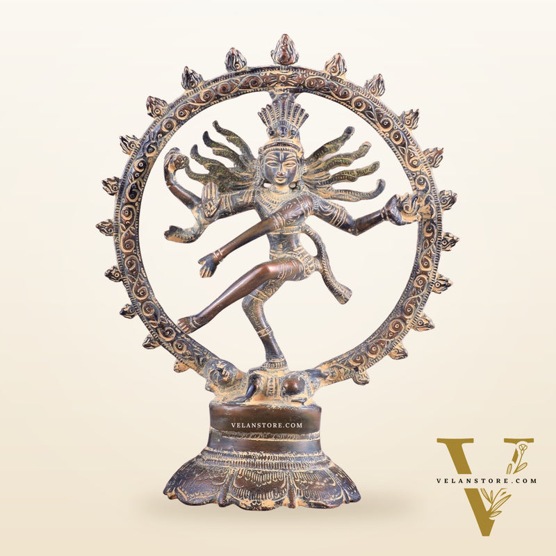 Brass Superfine Nataraja Idol - 7.5 Inch grey sand tone