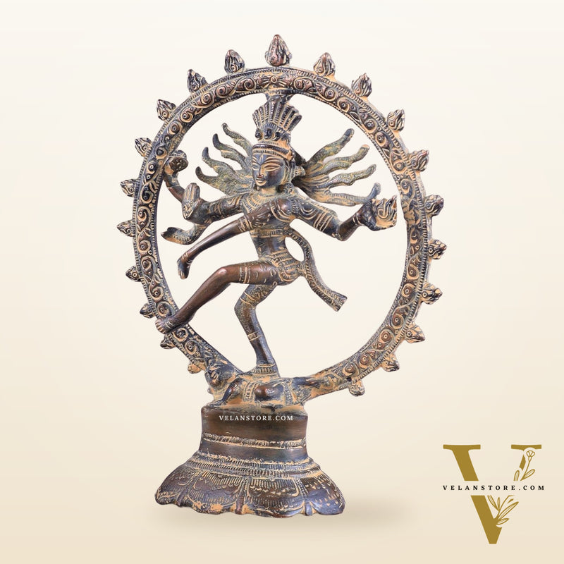 Brass Superfine Nataraja Idol - 7.5 Inch grey sand tone