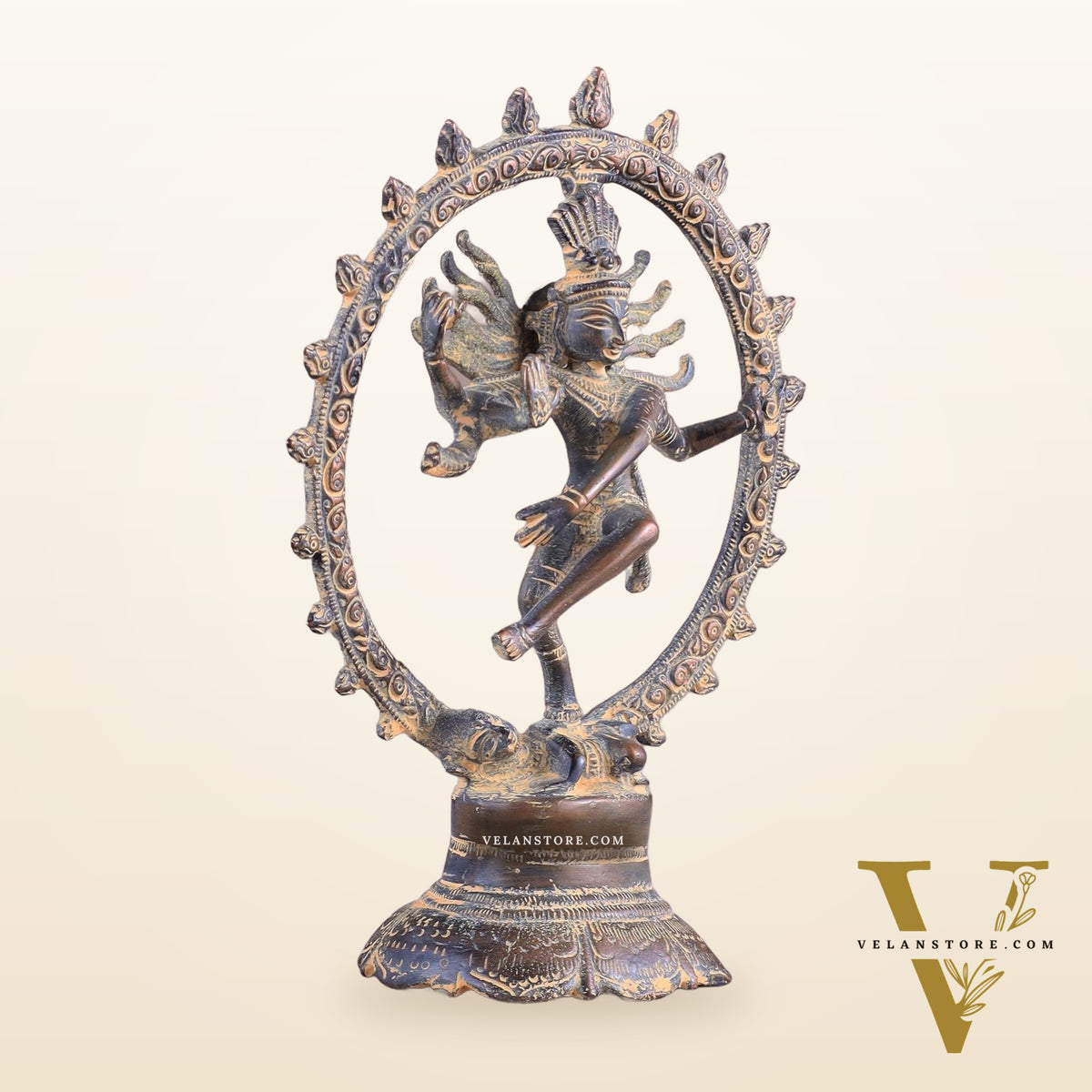 Brass Superfine Nataraja Idol - 7.5 Inch grey sand tone