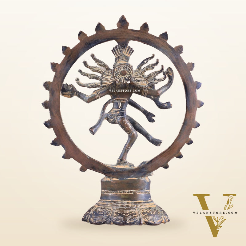 Brass Superfine Nataraja Idol - 7.5 Inch grey sand tone