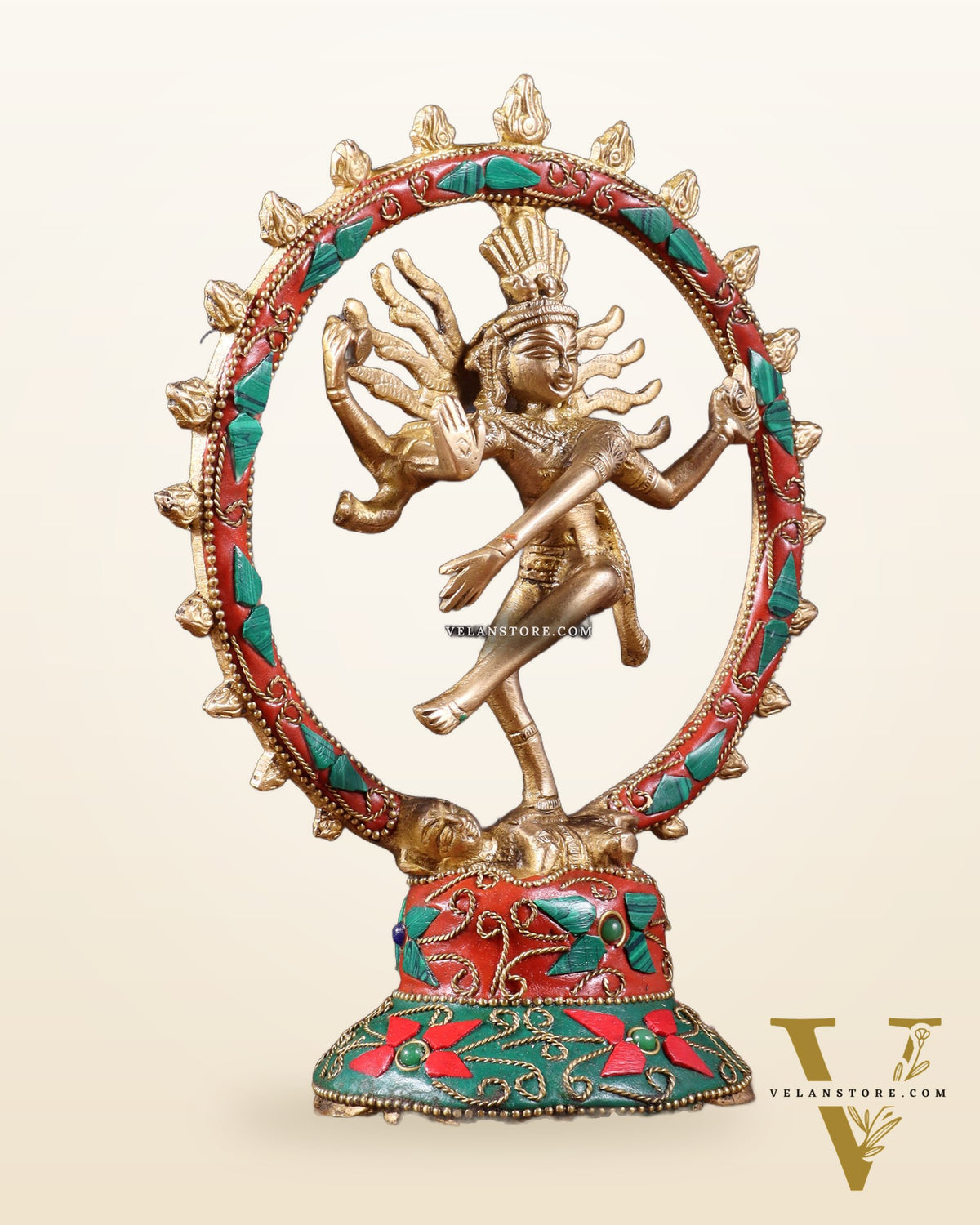 Brass Superfine Nataraja Idol - 7.5 Inch stonework