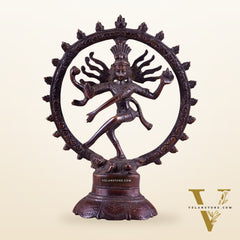 Brass Superfine Nataraja Idol - 7.5 Inch Vintage Bronze tone
