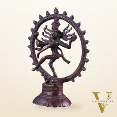 Brass Superfine Nataraja Idol - 7.5 Inch Vintage Bronze tone