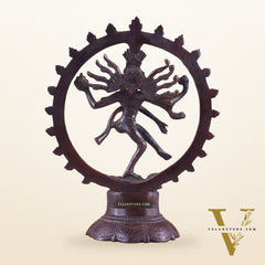 Brass Superfine Nataraja Idol - 7.5 Inch Vintage Bronze tone