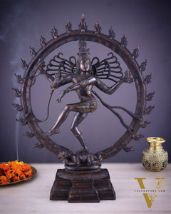 Brass Superfine Nataraja Statue 25" Vintage bronze tone