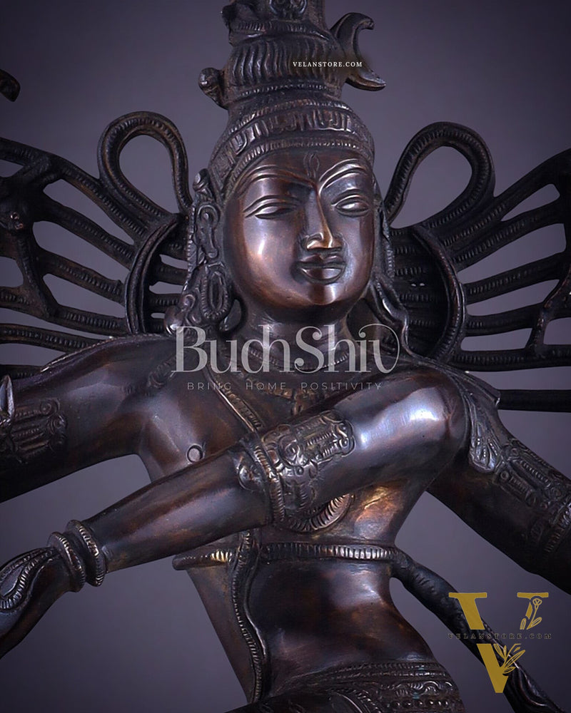 Brass Superfine Nataraja Statue 25" Vintage bronze tone