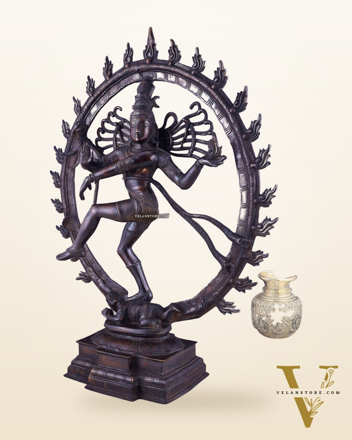 Brass Superfine Nataraja Statue 25" Vintage bronze tone
