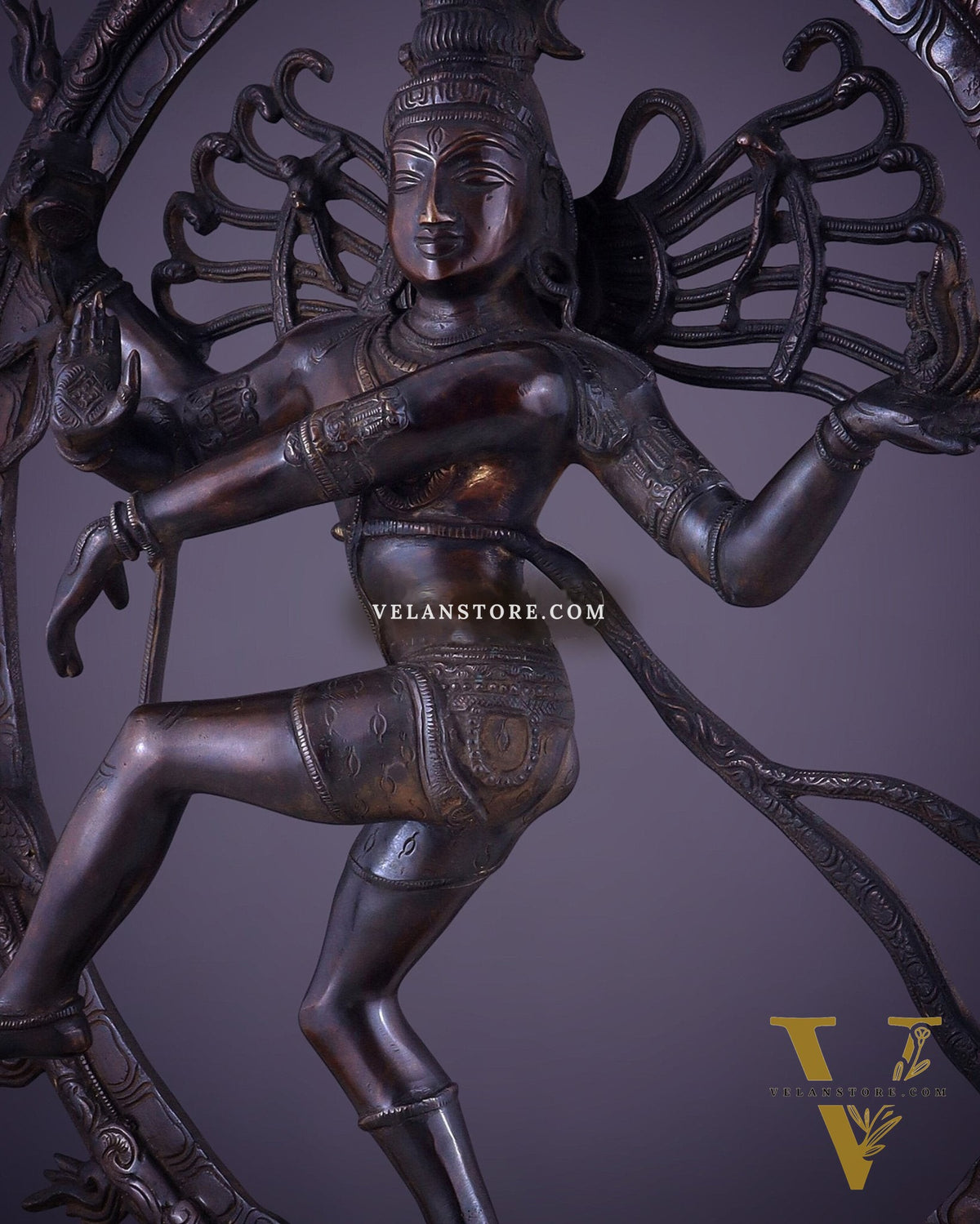 Brass Superfine Nataraja Statue 25" Vintage bronze tone