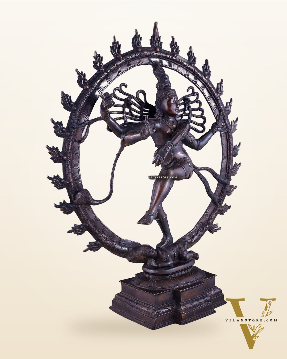 Brass Superfine Nataraja Statue 25" Vintage bronze tone