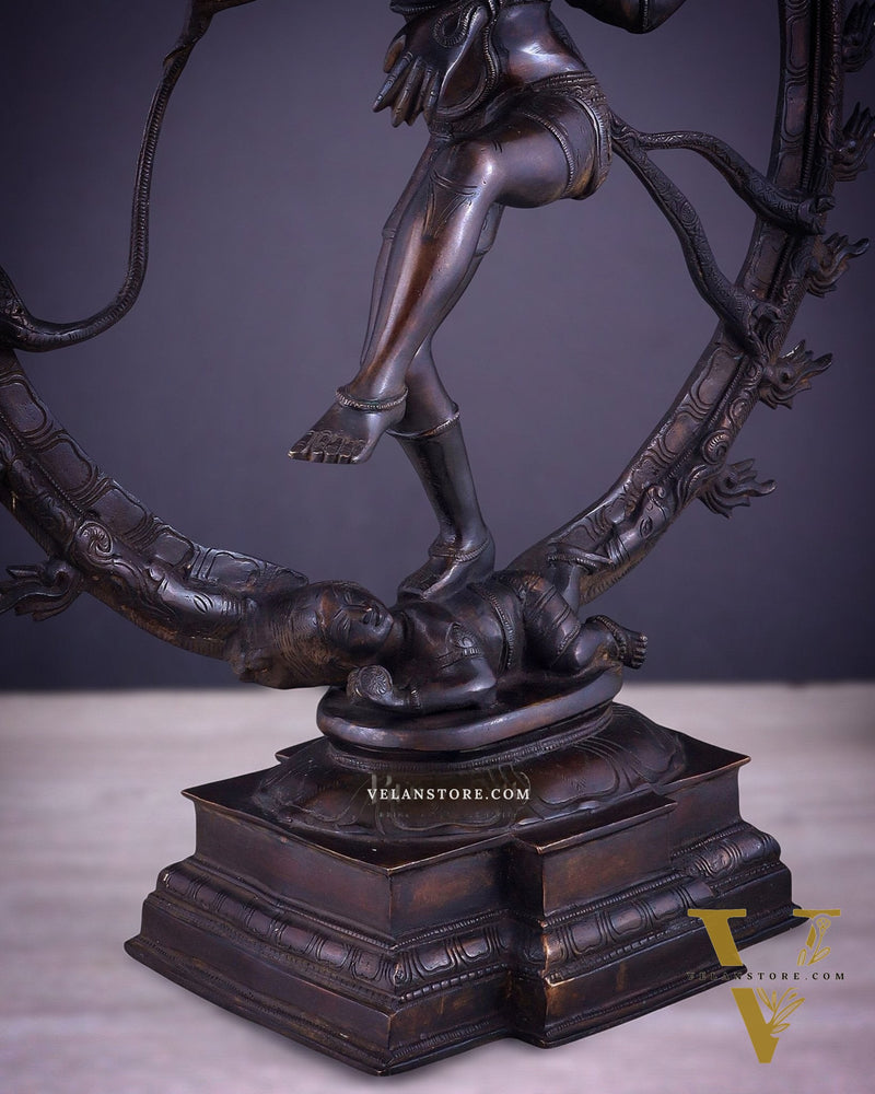 Brass Superfine Nataraja Statue 25" Vintage bronze tone