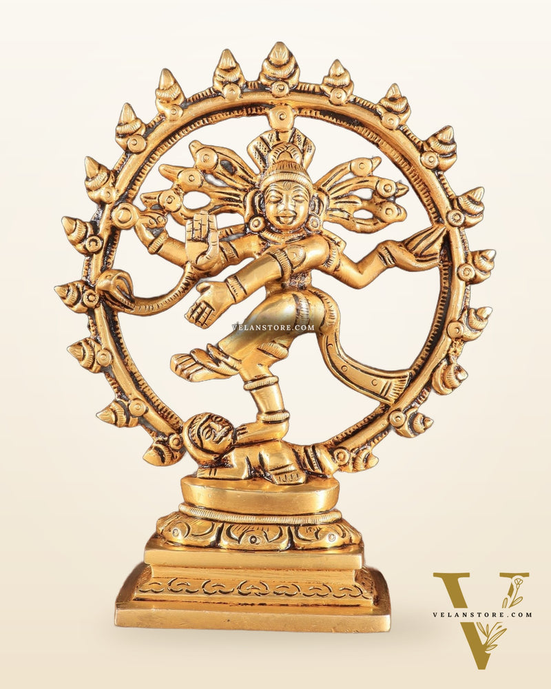 Brass Superfine Nataraja Statue – 5.5" x 4.5" x 2" | Small Yet Intricately Carved