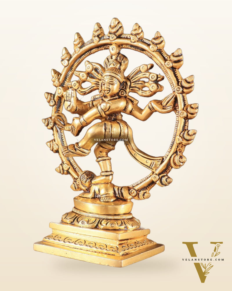 Brass Superfine Nataraja Statue – 5.5" x 4.5" x 2" | Small Yet Intricately Carved